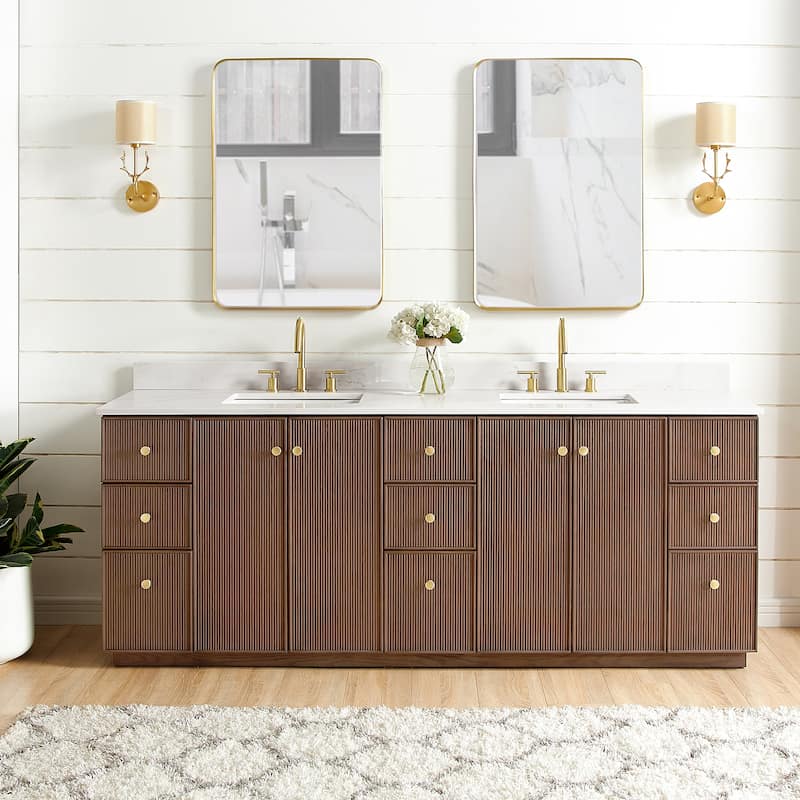 Oza Bath Vanity with Quartz Stone Top and Mirror