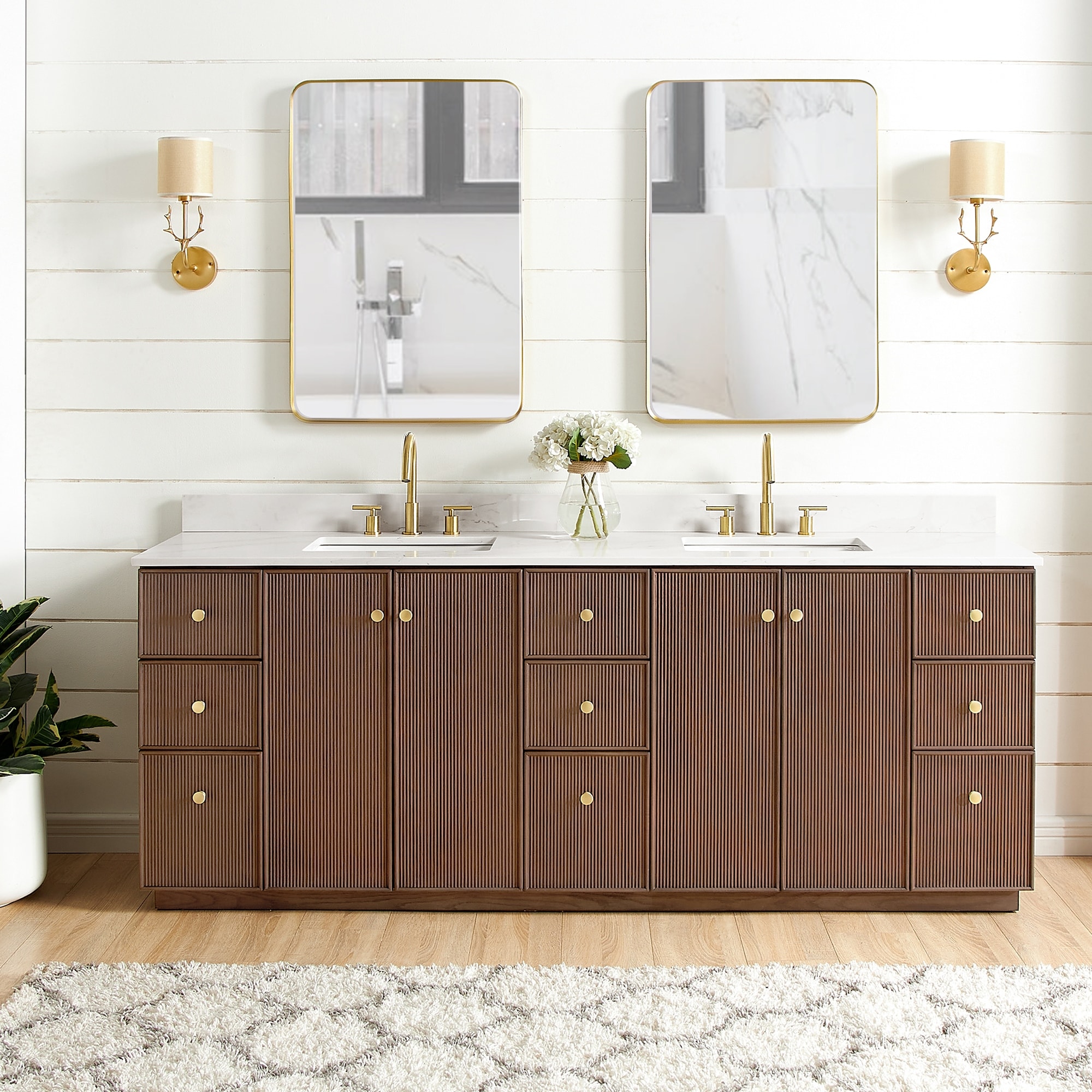 Oza Bath Vanity with Quartz Stone Top and Mirror