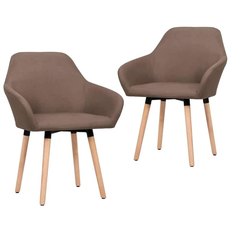 vidaXL Dining Chairs 2 pcs Brown Fabric - 24.4" x 21.3" x 32.9"