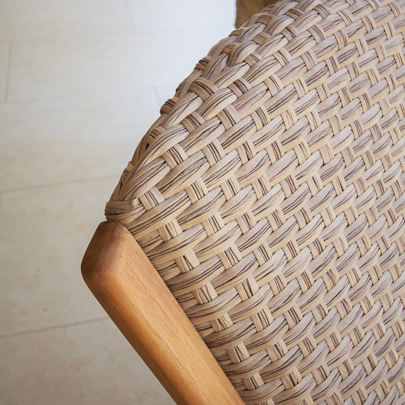 Cambridge Casual Camden Teak Outdoor Rocking Chair with Padded Woven Seat