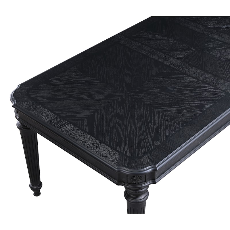 Traditional 1pc Dining Table Dark Brown Finish 18" Extension Leaf Beautiful Carved Legs Formal Dining Room Furniture