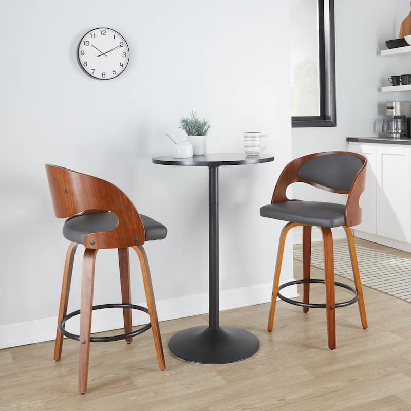 Carson Carrington Visby 26" Fixed-Height Counter Stool with Bent Wood Legs (Set of 2)