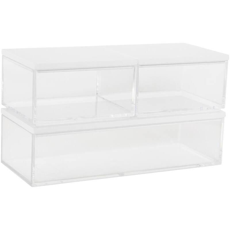Flash Furniture BE-PB3316-WD-3-MS Brody 2" Tall Stacking Clear Office - Clear / White