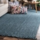 preview thumbnail 29 of 46, Brooklyn Rug Co Delilah Solid Chunky Jute Tassel Area Rug 3' x 5' - Blue