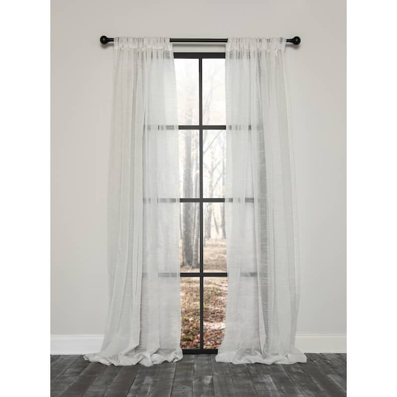 -Adalene Sheer Rod Pocket Curtain Single Panel, 54 by 63-Inch