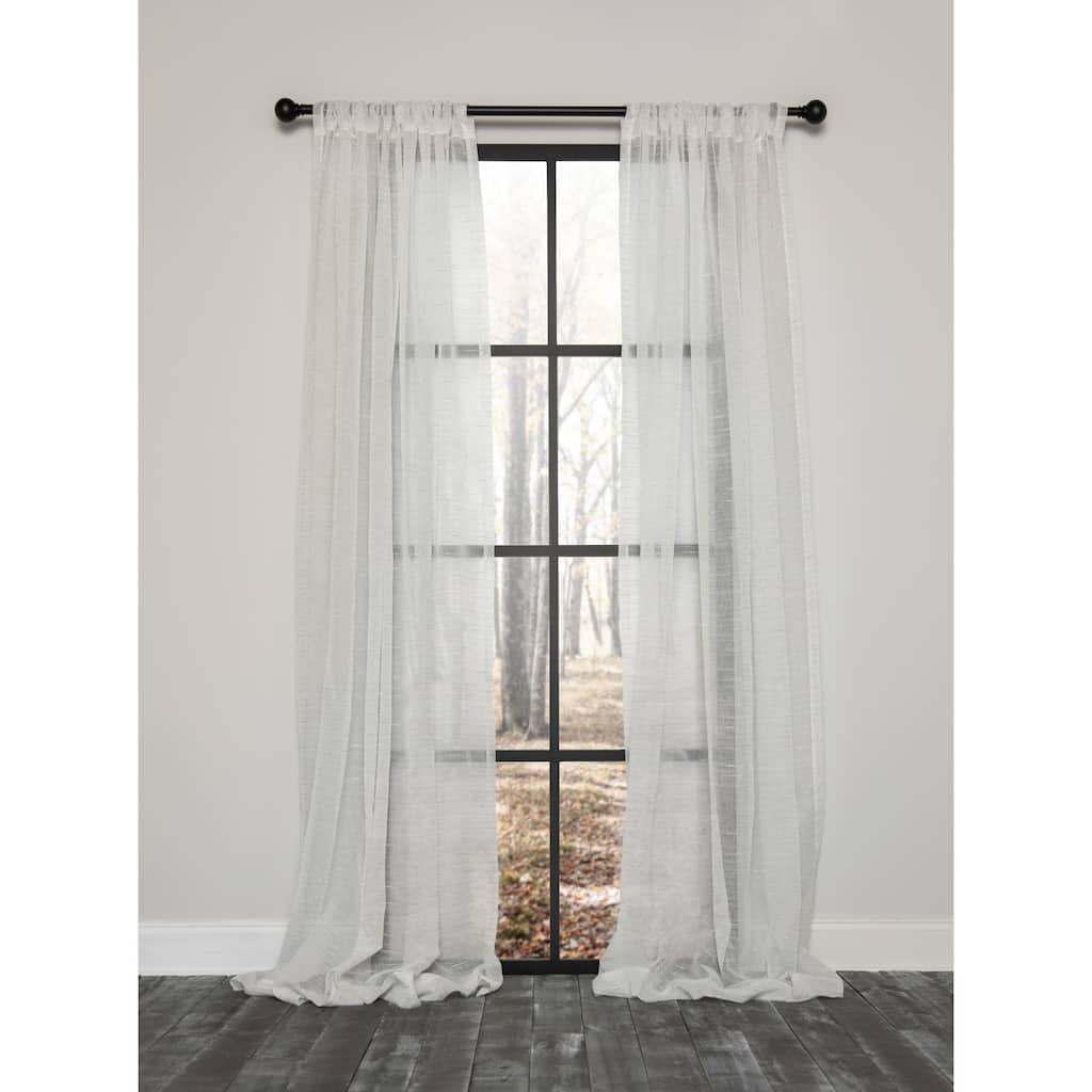 -Adalene Sheer Rod Pocket Curtain Single Panel, 54 by 63-Inch