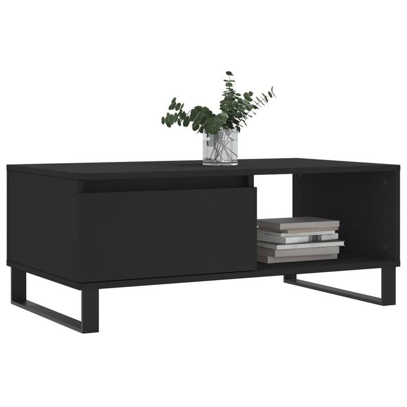 vidaXL Coffee Table Black/White Engineered wood Medium Coffee Table