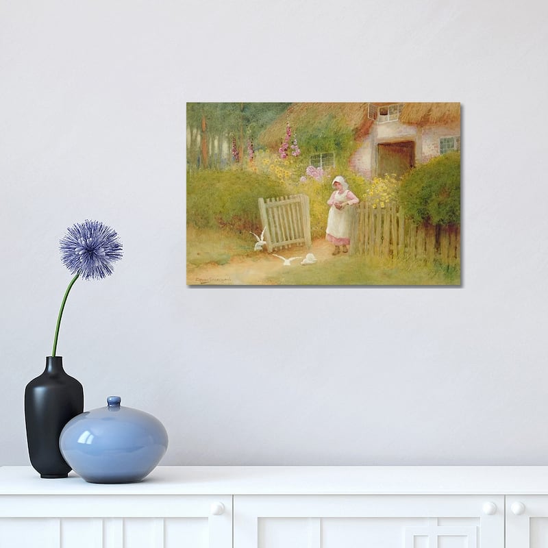 iCanvas "Feeding the Doves" by Arthur Claude Strachan Canvas Print - 12x18x1.5