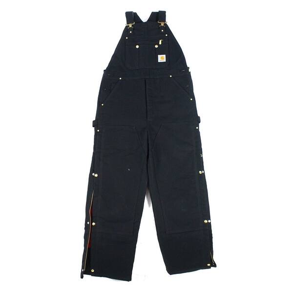 Shop Carhartt Black Mens Size 52x30 Big Tall Bib Overalls Work Pants Overstock 27199329