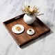 preview thumbnail 13 of 76, KINWELL Square Black Walnut Wood Serving Tray Ottoman Tray with Handles
