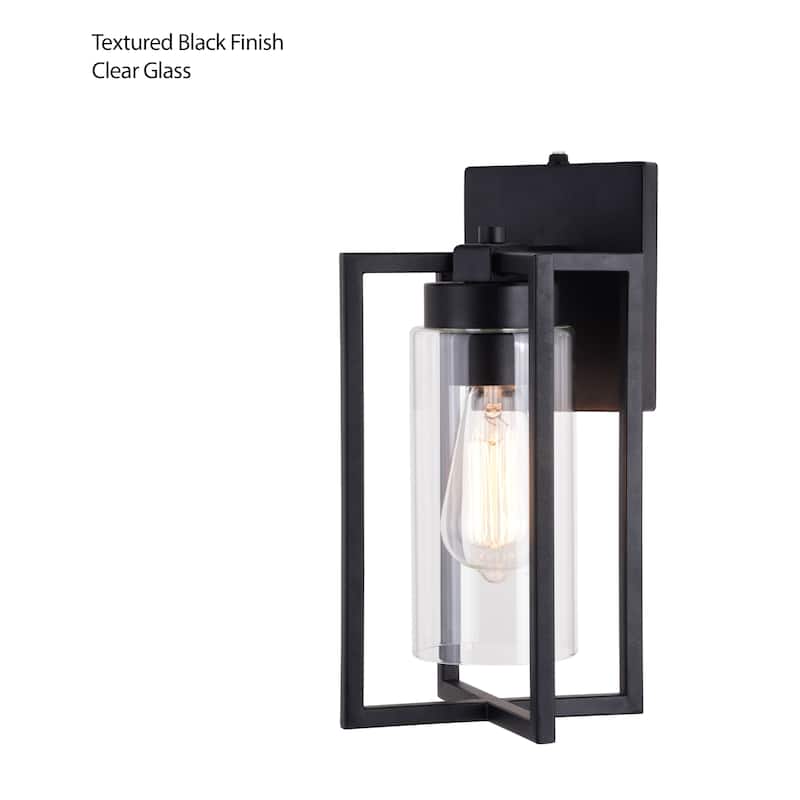 Kilbourne 1 Light Black Dusk to Dawn Outdoor Wall Lantern Clear Glass - 5.5-in W x 13-in H x 7-in D
