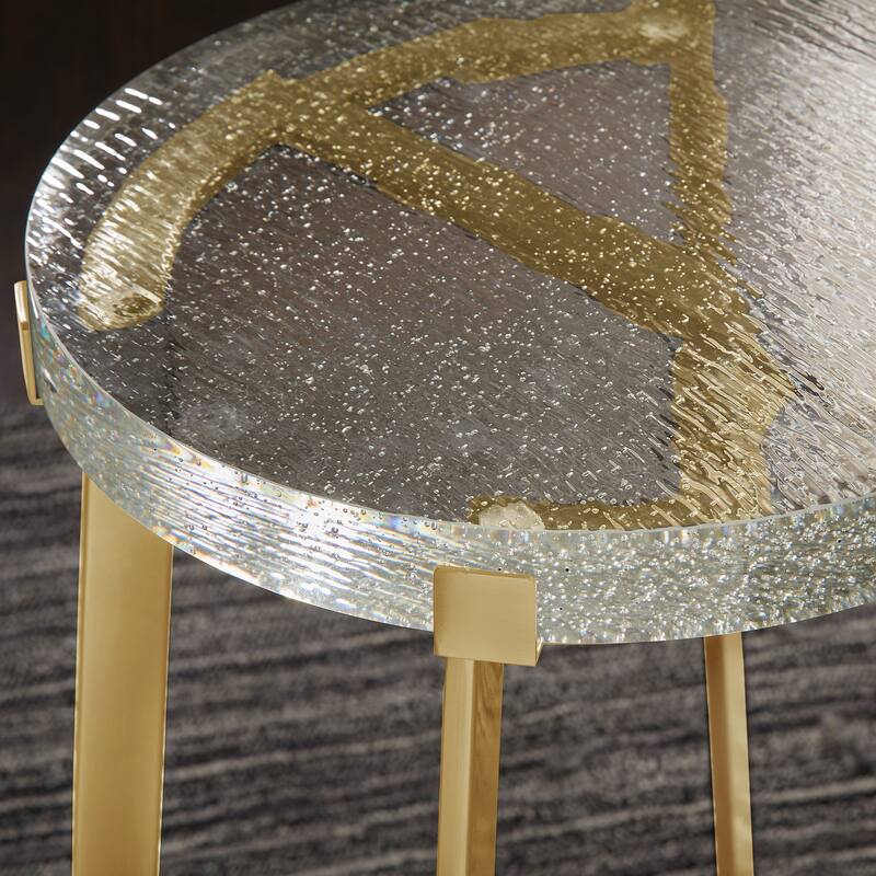 Vardo Stainless Steel Cast Glass Top Table by iNSPIRE Q Modern