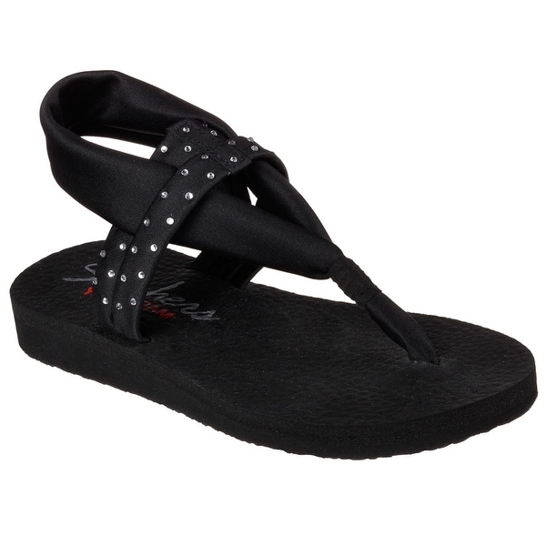 Skechers 38612 BLK Women's MEDITATION-SHOOTING STAR Sandals