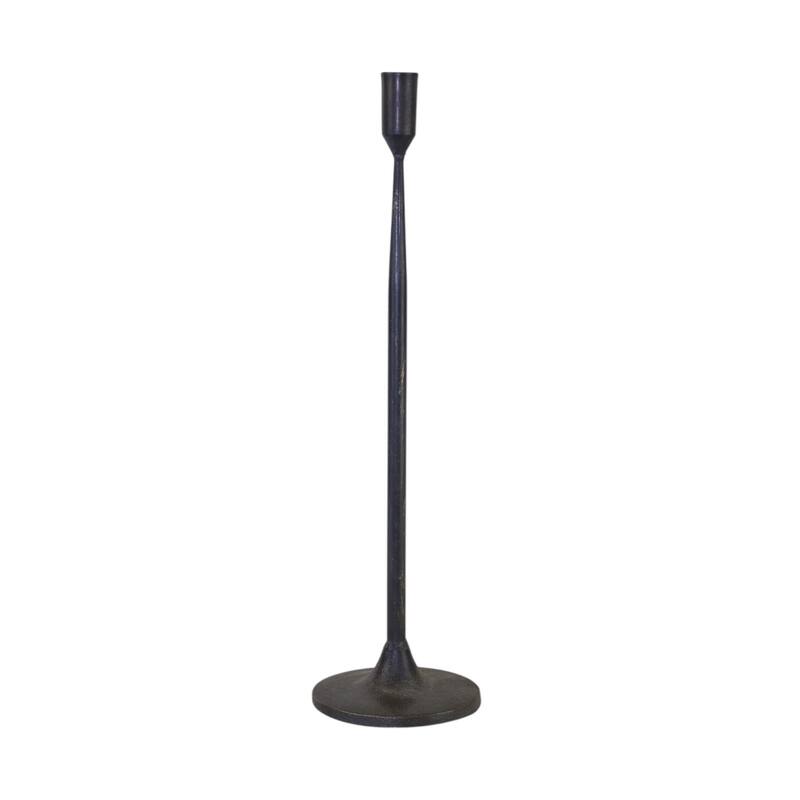 Set of Two Black Metal Tabletop Taper Candle Holders