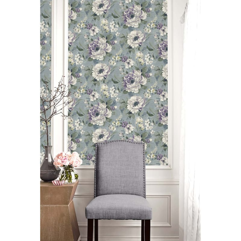 Seabrook Designs Lattimore Floral Unpasted Wallpaper