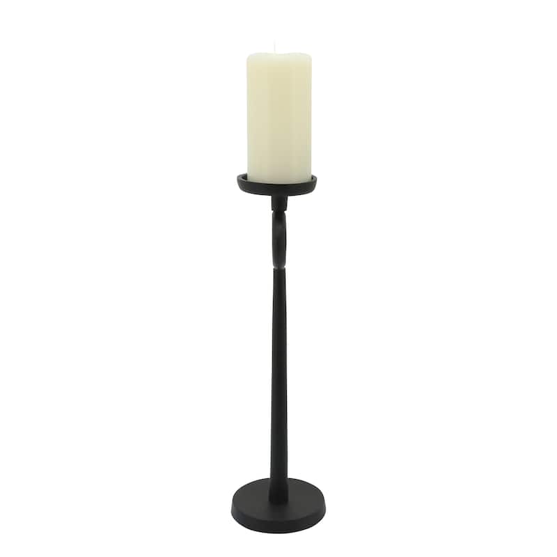 Metal Modern Narrow Candle Holder - Black