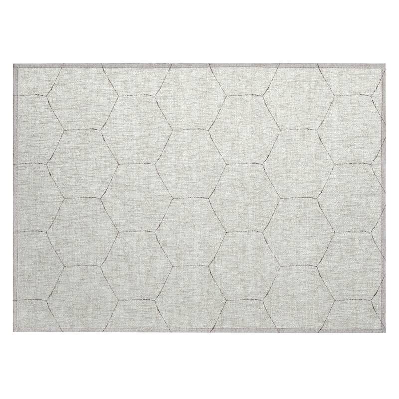 Machine Washable Indoor/ Outdoor Mosaic Geo Chantille Rug