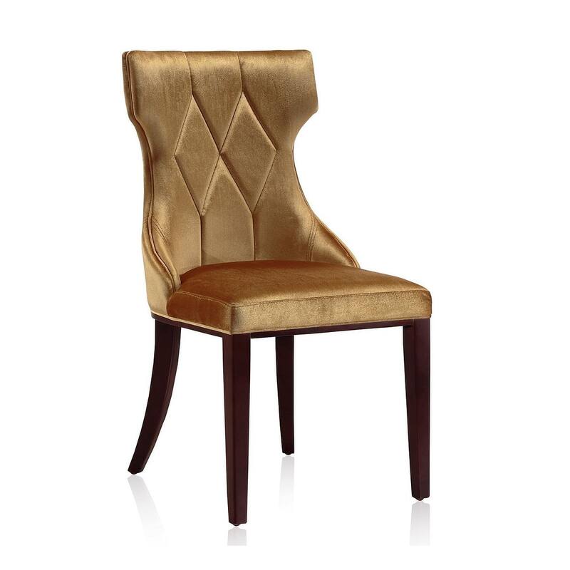 Reine Black and Walnut Velvet Dining Chair (Set of Two)
