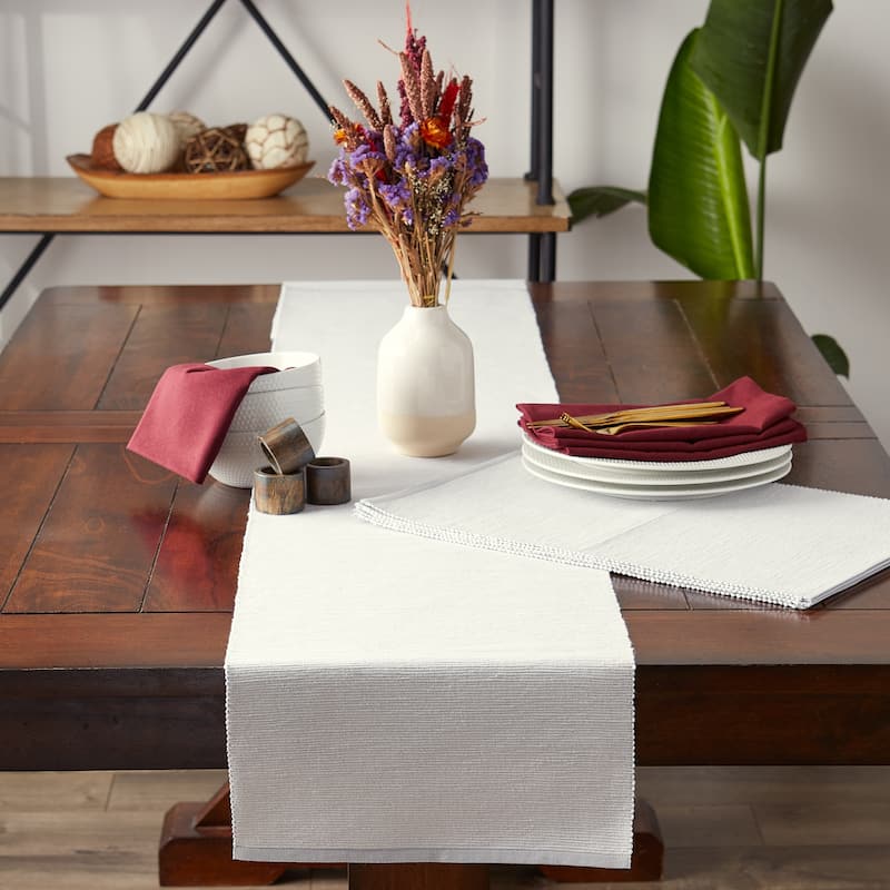 DII French Blue Eco-Friendly Chambray Fine Ribbed Placemat 6 Piece