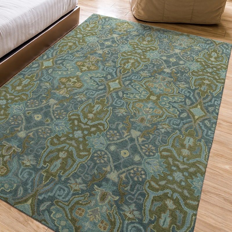 Amaranta Collection - 8' X 10' - Peacock/Natural/Diamond/Natural/Criss Cross