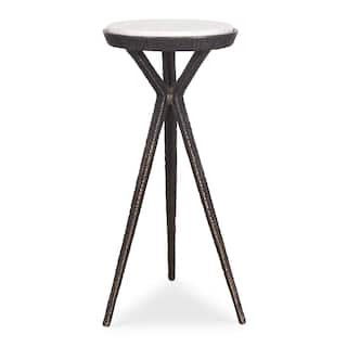 Uttermost Tilton White Marble Accent Table