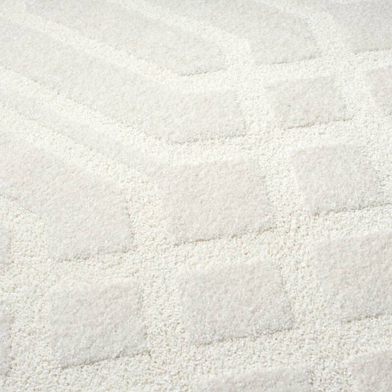 Abani Cozy COZ100A Modern Geometric Cream Neutral Diamond Pattern Area Rug