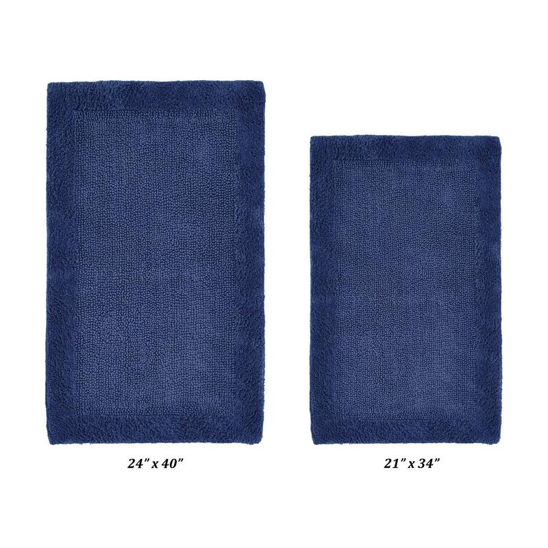 Better Trends Bath Rugs Set 100% Cotton Tufted Soft Water Absorbent Bathroom Rug for Shower, Sink Bath Mats Edge Collection