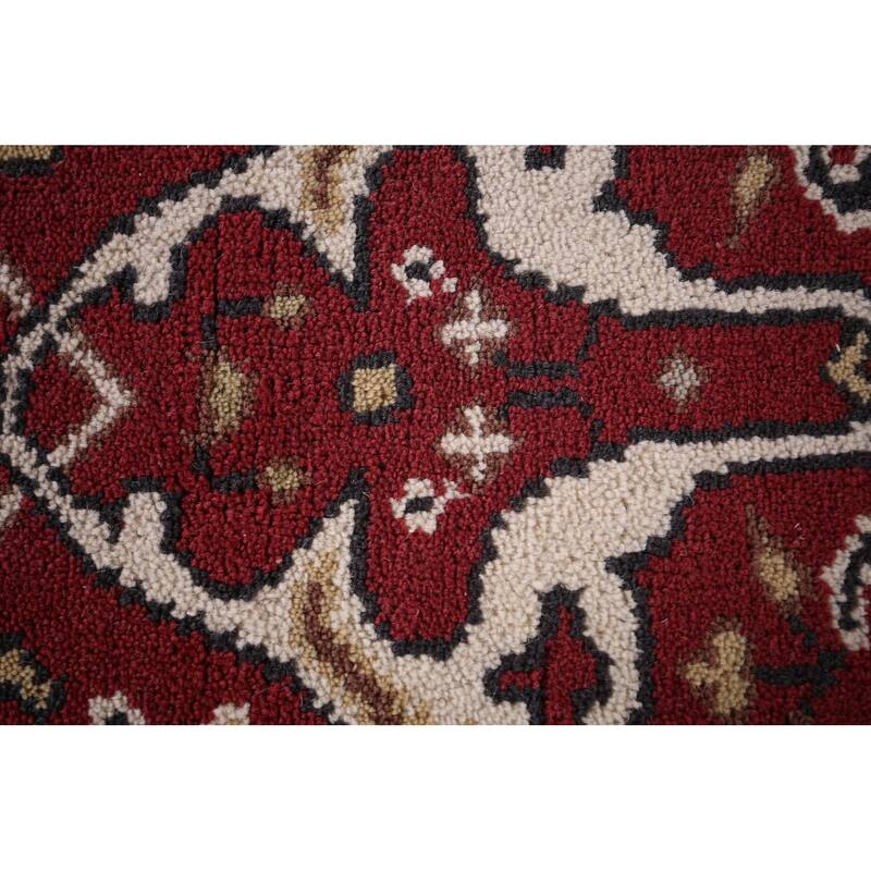 Red & Ivory Oushak Runner Rug Handmade Transitional Wool Carpet - 2'7"x 10'0"