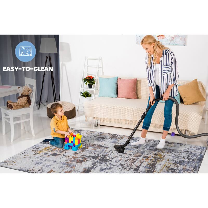 2X3 Traditional Non-Shedding Living Room Bedroom Dining Home Office Stylish and Stain Resistant Area Rug - 6' x 7'