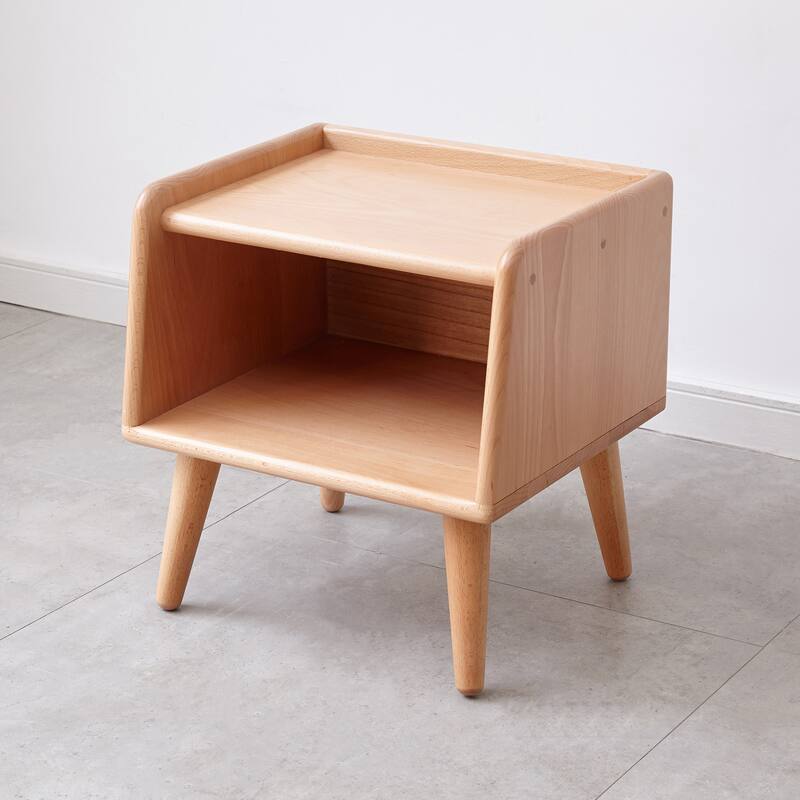 Christopher Knight Home - Elska Solid Beech Nightstand with Open Storage and Rounded Edges - Natural