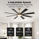preview thumbnail 9 of 18, Vaczon 72" Modern Brass Plywood Large Smart Ceiling Fan with Dimmable LED Light and Remote - 72" - Remote & App Control