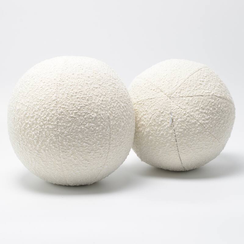 KINWELL Sherpa Boucle Detachable Sphere Decorative Throw Pillow