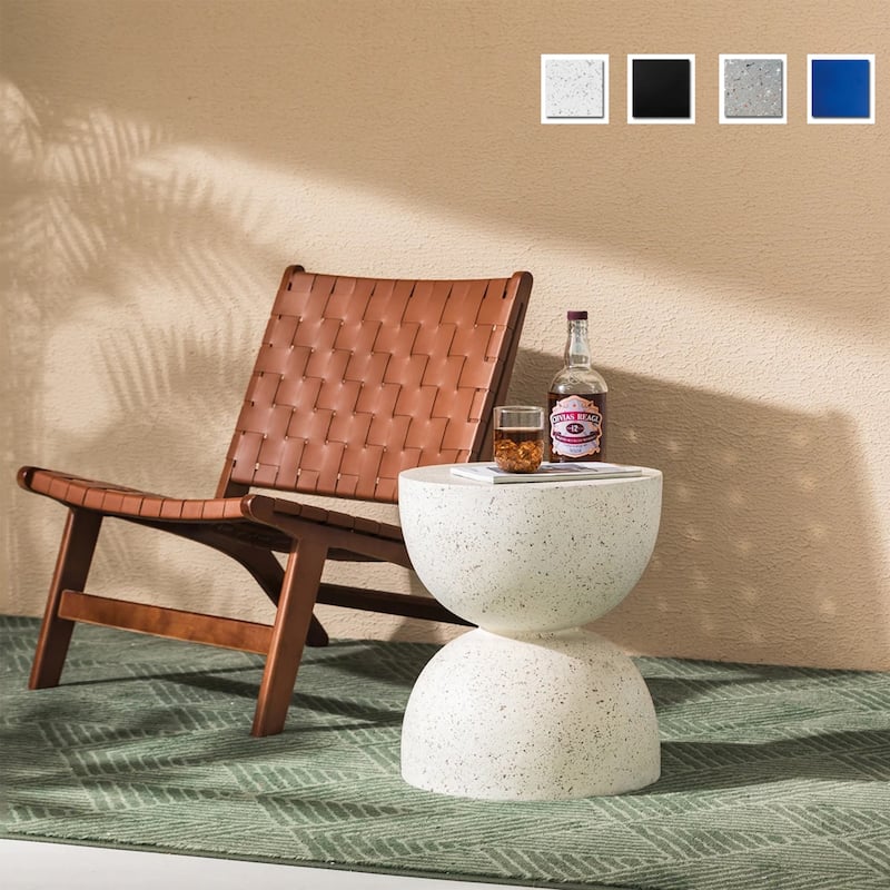 Glitzhome 18"H Modern MGO Faux Terrazzo Garden Stool Planter Stand - 15.75"L X 15.75"W X 17.75"H