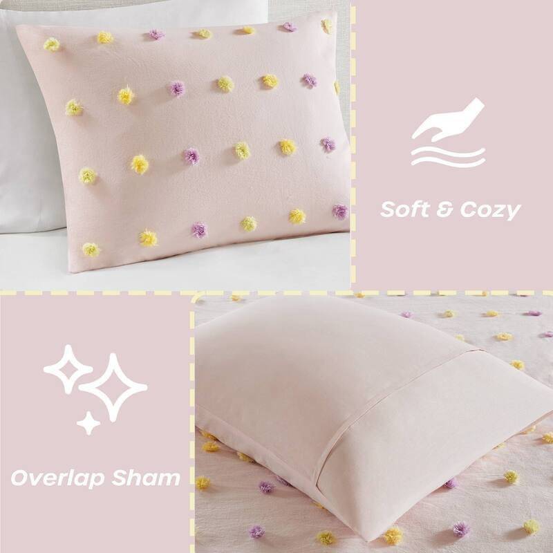 GDF Studio - Pom Pom Cotton Jacquard Comforter Set