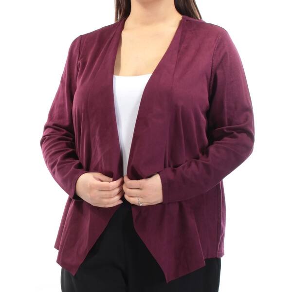 Shop Womens Burgundy Wear To Work Blazer Jacket Size 1x