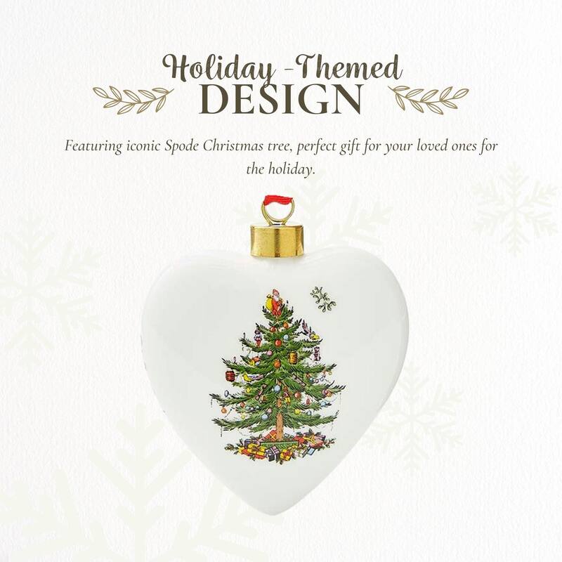 Spode Tree Puffed Heart Ornament