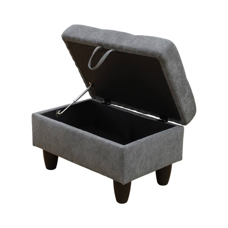 KISRAIS 28.5" Wide Upholstered Storage Ottoman