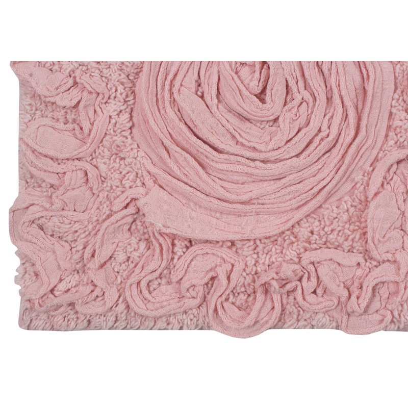 Bell Flower Bathroom Rug, Cotton Soft, Water Absorbent Bath Rug, Non Slip Shower Rug Machine Washable 24"x40" Rectangle