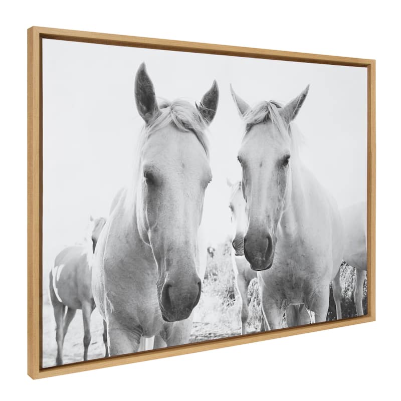 Kate and Laurel Sylvie Camargue Horse Framed Canvas by Laura Evans