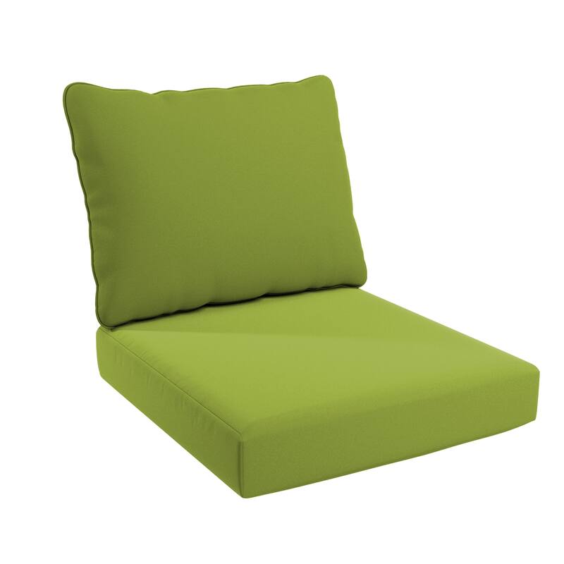 California Umbrella Outdoor Deep Seat Cushion Set, 24" x 48", Sunbrella Fabric, Densified Fiber Fill - Macaw