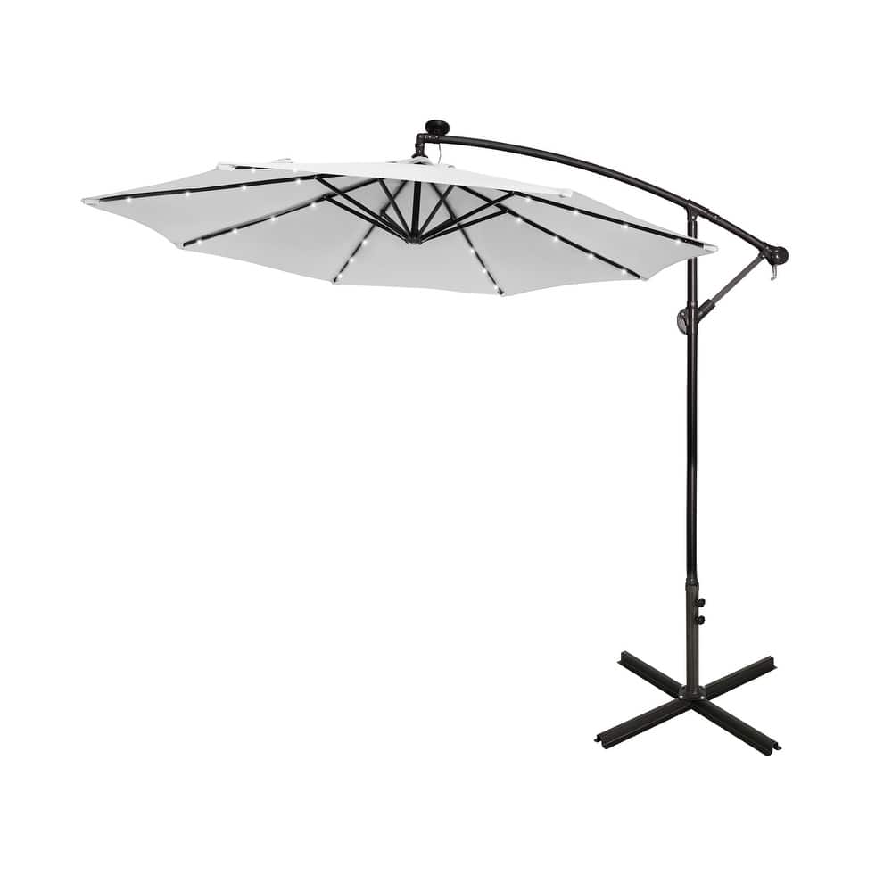 Lucent 10' Cantilever Patio Umbrella with Solar LED Lights