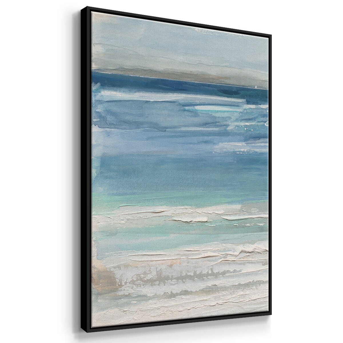 置物 Ocean Waves Textured Ocean Wave Wall Art | Vertical Blue Abstract Canvas