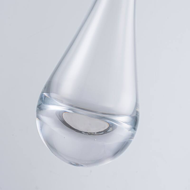 1-Light 5" Modern Teardrop Glass Integrated LED Pendant Light In Bronze Finish for Kitchen Island or Study Room - W5''