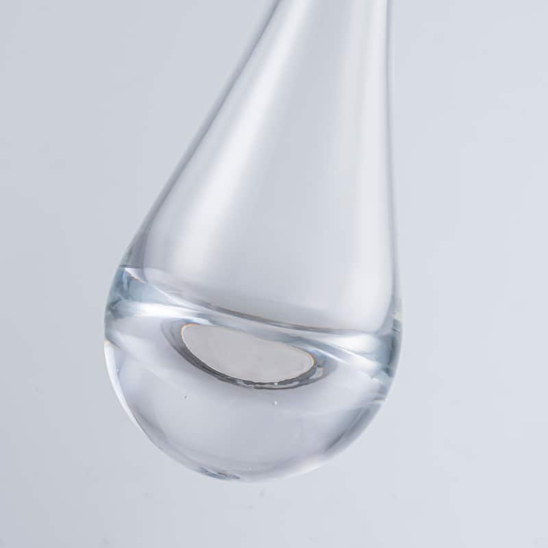 CraftHome 1-Light 5" Modern Teardrop Glass Integrated LED Pendant Light In Bronze Finish for Kitchen Island or Study Room - W5''