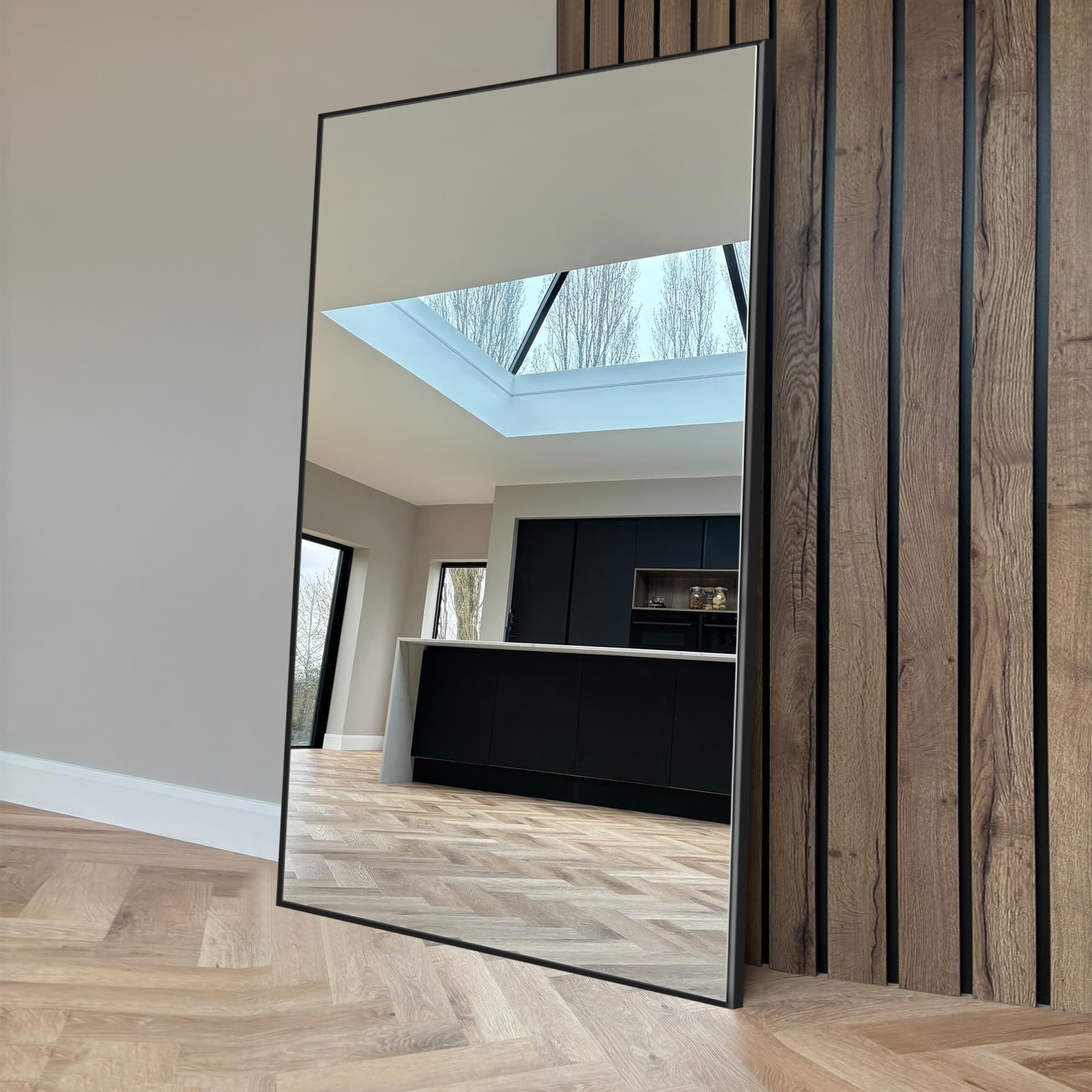 Rectangle Full Length Metal Floor Mirror Wall Mounted Mirror