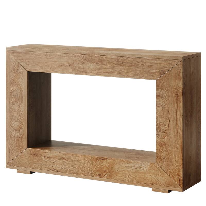 47" Farmhouse Console Table with Storage and Open Shelf for Hallway