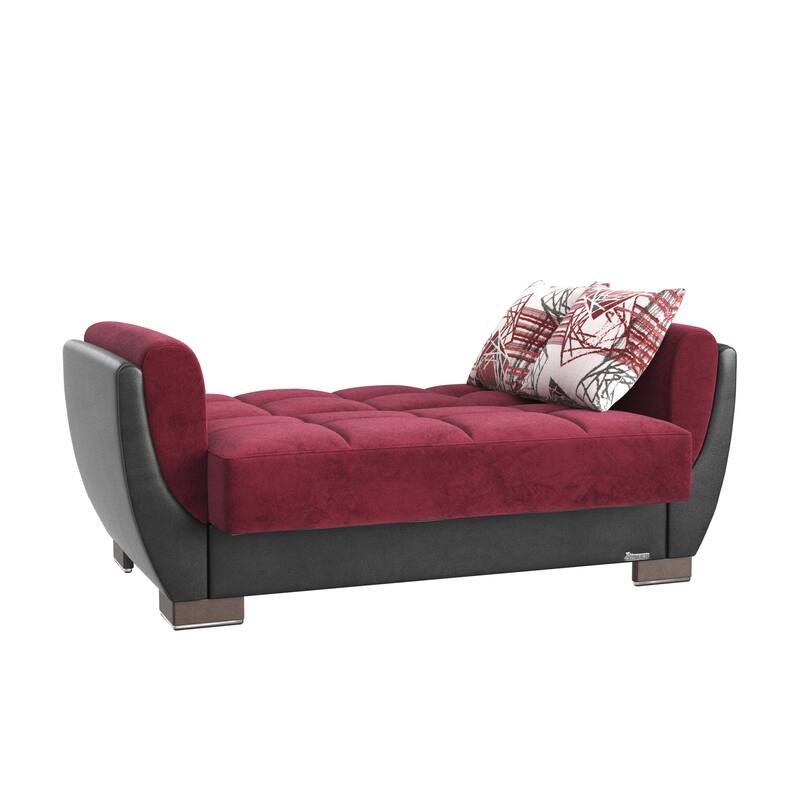 Collection Upholstered Convertible Loveseat With Storage