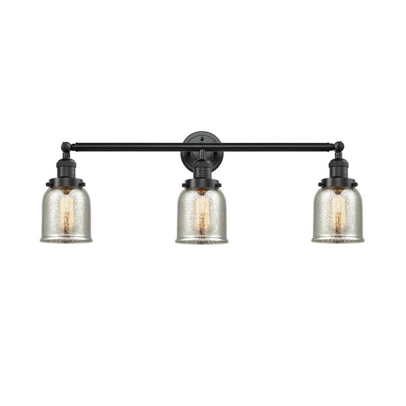 Innovations Lighting Small Bell 3 Light 30" Wide Bathroom Vanity Light - Oil Rubbed Bronze / Silver Plated Mercury
