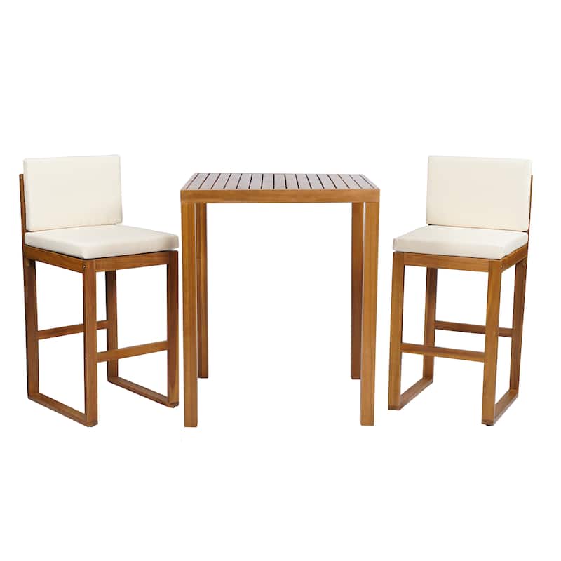 Christopher Knight Home Cole 3-piece Outdoor Acacia Wood Bar set