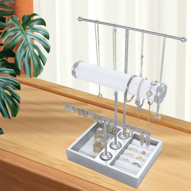 Jewelry Organizer Stand Necklace Holder - 6"D x 7.9"W x 14.8"H